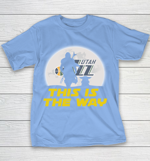 Utah Jazz NBA Basketball Star Wars Yoda And Mandalorian This Is The Way Youth T-Shirt 8