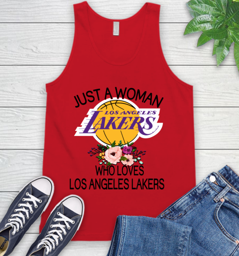 NBA Just A Woman Who Loves Los Angeles Lakers Basketball Sports Tank Top 4