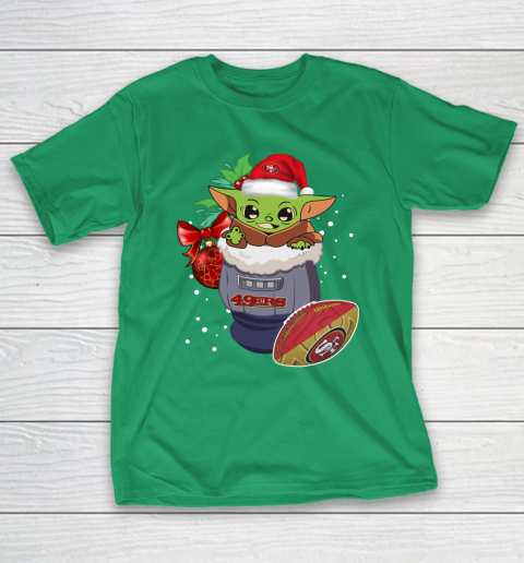 San Francisco 49ers Christmas Baby Yoda Star Wars Funny Happy NFL T-Shirt