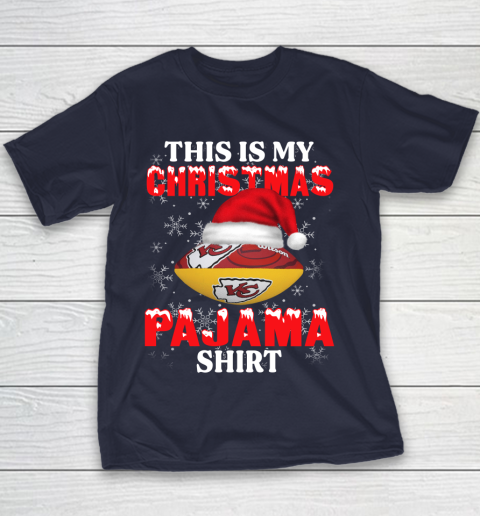 Kansas City Chiefs This Is My Christmas Pajama Shirt NFL Youth T-Shirt 2