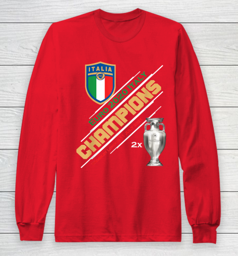 Italy Champions 2020 Euro Forza Azzurri Italia Football Long Sleeve T-Shirt 7