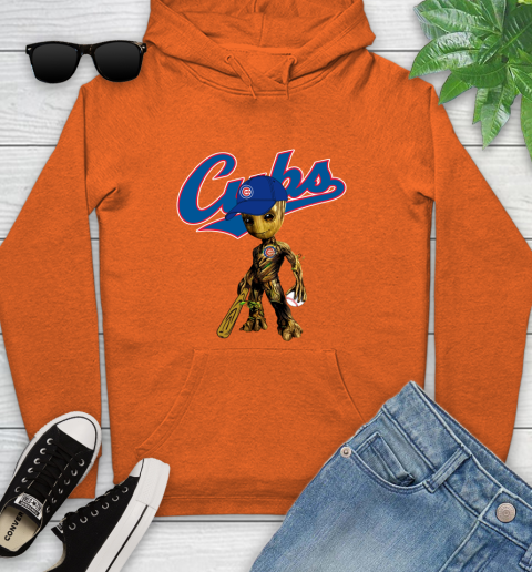 MLB Chicago Cubs Groot Guardians Of The Galaxy Baseball Youth Hoodie 5