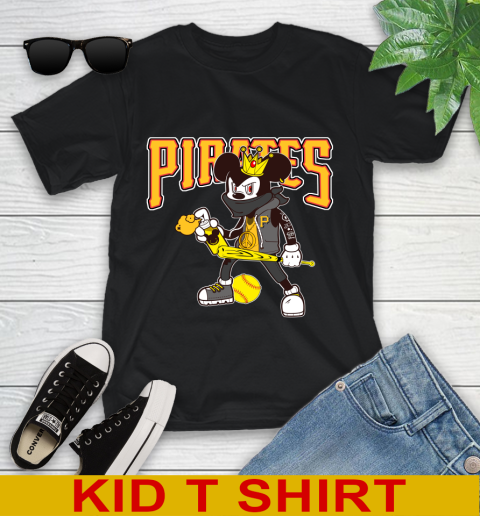 Pittsburgh Pirates MLB Baseball Mickey Peace Sign Sports Youth T-Shirt 2
