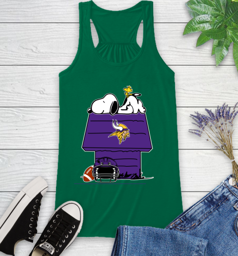 Minnesota Vikings NFL Football Snoopy Woodstock The Peanuts Movie Racerback Tank 7