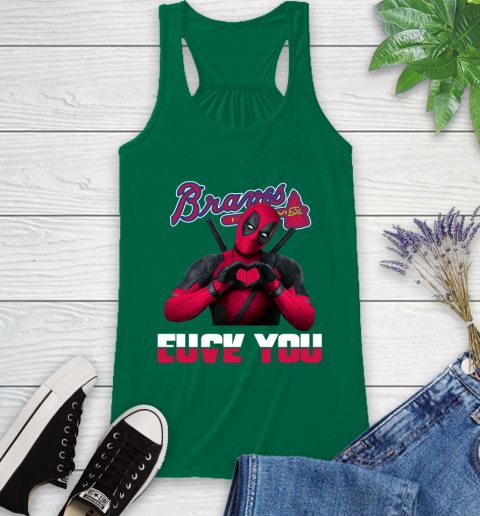 MLB Atlanta Braves Deadpool Love You Fuck You Baseball Sports Racerback Tank 6
