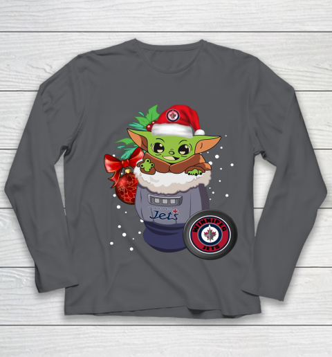 Winnipeg Jets Christmas Baby Yoda Star Wars Funny Happy NHL Youth Long Sleeve 8