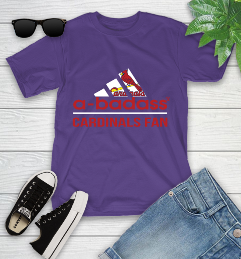 MLB A Badass St.Louis Cardinals Fan Adidas Baseball Sports Youth T-Shirt 3