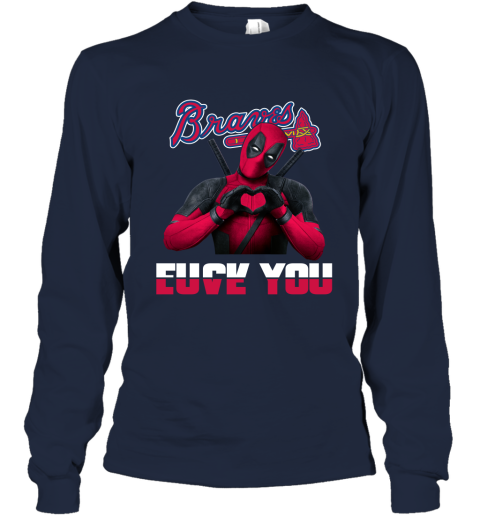 MLB Atlanta Braves Deadpool Love You Fuck You Baseball Sports Youth T-Shirt