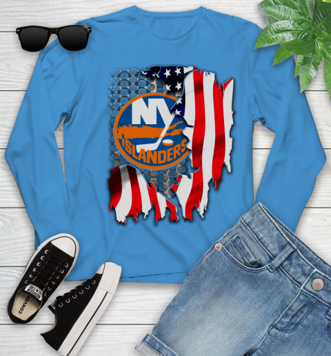 New York Islanders NHL Hockey American Flag Youth Long Sleeve 8
