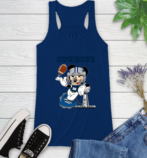 NFL Dallas Cowboys Mickey Mouse Disney Super Bowl Football T Shirt Racerback Tank 9