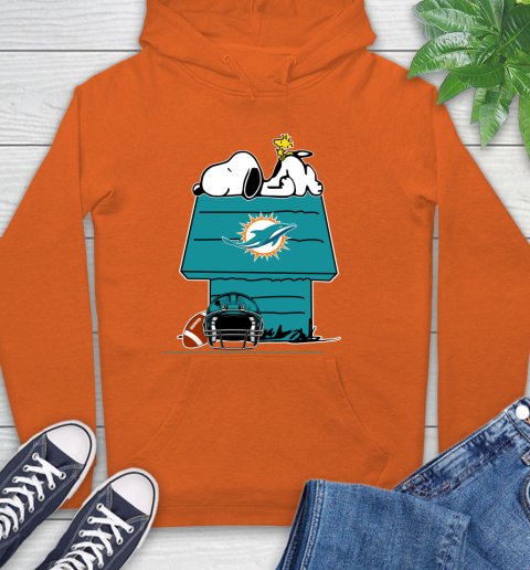 Miami Dolphins NFL Football Snoopy Woodstock The Peanuts Movie Hoodie 5