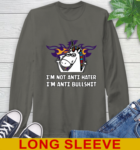 Phoenix Suns NBA Basketball Unicorn I'm Not Anti Hater I'm Anti Bullshit Long Sleeve T-Shirt 8