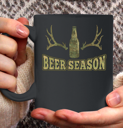 Beer Season Funny Camo Deer Hunting Pun Men Who Love Beers Ceramic Mug 11oz