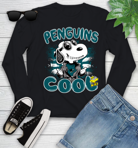 NHL Hockey San Jose Sharks Cool Snoopy Shirt Youth Long Sleeve