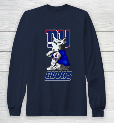 NFL Football My Cat Loves New York Giants Long Sleeve T-Shirt 2