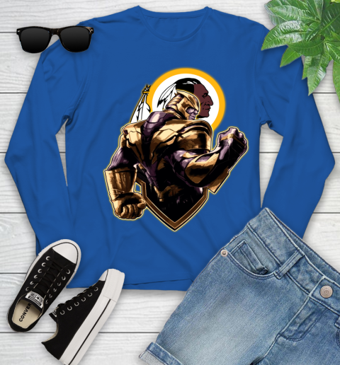 NFL Thanos Avengers Endgame Football Sports Washington Redskins Youth Long Sleeve 9