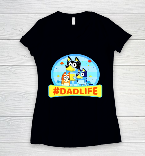 Family Blueys Love Dad Love Mom Blueys Love Mom #dadlife Women's V-Neck T-Shirt