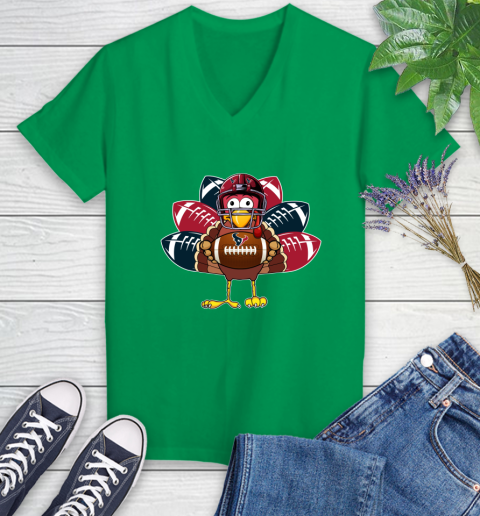 Houston Texans Turkey Thanksgiving Day Women's V-Neck T-Shirt 5