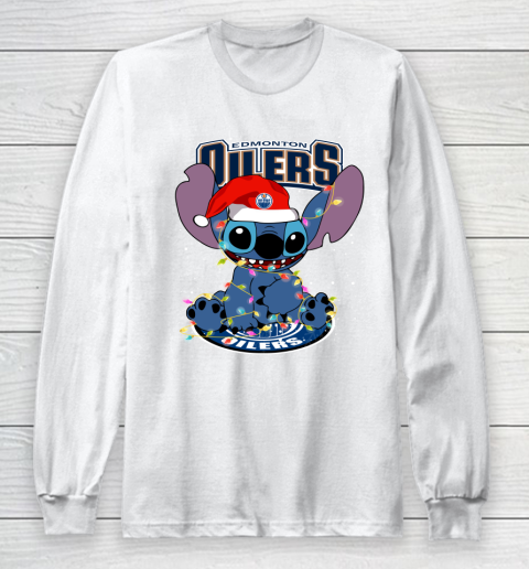 Edmonton Oilers NHL Hockey noel stitch Christmas Long Sleeve T-Shirt