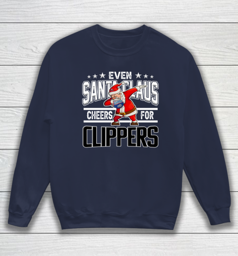 LA Clippers Even Santa Claus Cheers For Christmas NBA Sweatshirt 2