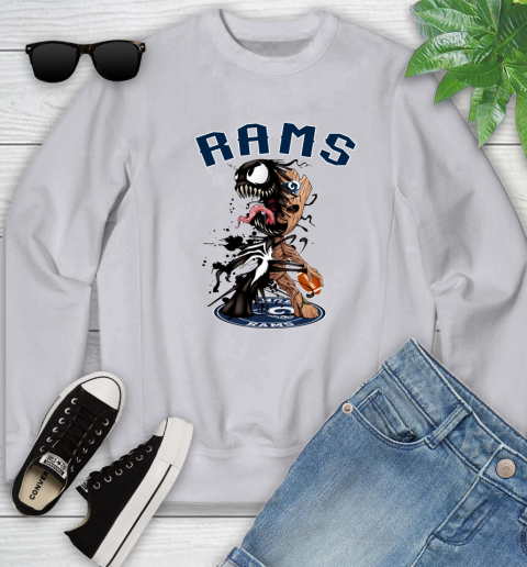 NFL Los Angeles Rams Football Venom Groot Guardians Of The Galaxy Youth Sweatshirt 4