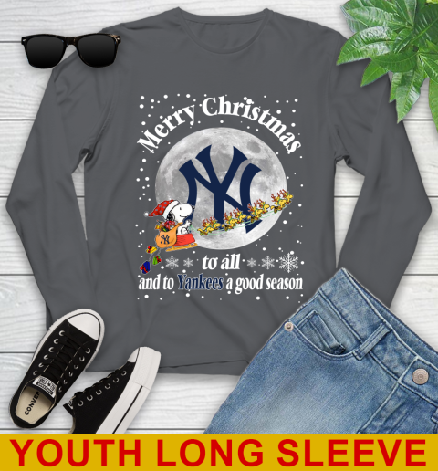 New York Yankees Merry Christmas To All And To Yankees A Good Season MLB Baseball Sports Youth Long Sleeve 9