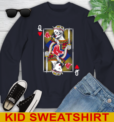 MLB Baseball Boston Red Sox The Queen Of Hearts Card Shirt Youth Sweatshirt 2