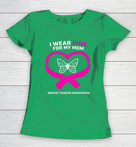 Men Women Kids Wear Pink For My Mom Breast Cancer Awareness Women's T-Shirt 5