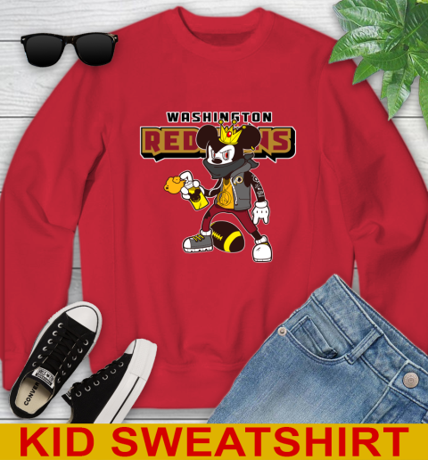 Washington Redskins NFL Football Mickey Peace Sign Sports Youth Sweatshirt 8