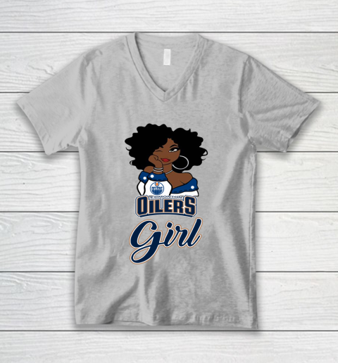 Edmonton Oilers Girl NHL V-Neck T-Shirt 4
