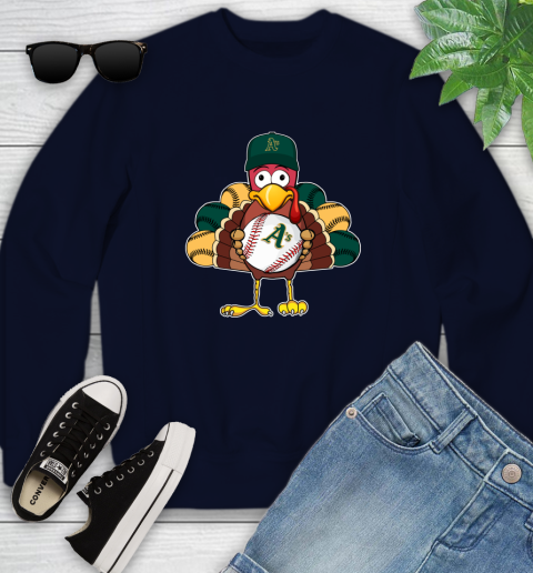 Oakland Athletics Turkey thanksgiving Youth Sweatshirt 3