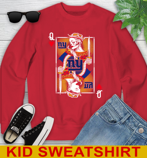 NFL Football New York Giants The Queen Of Hearts Card Shirt Youth Sweatshirt 7
