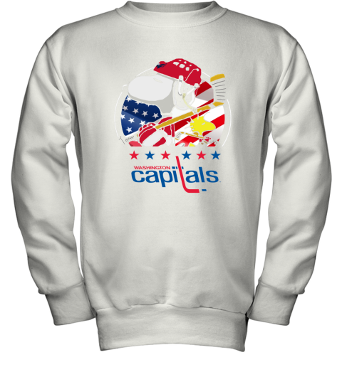 Washington Capitals Ice Hockey Snoopy And Woodstock NHL Youth Sweatshirt