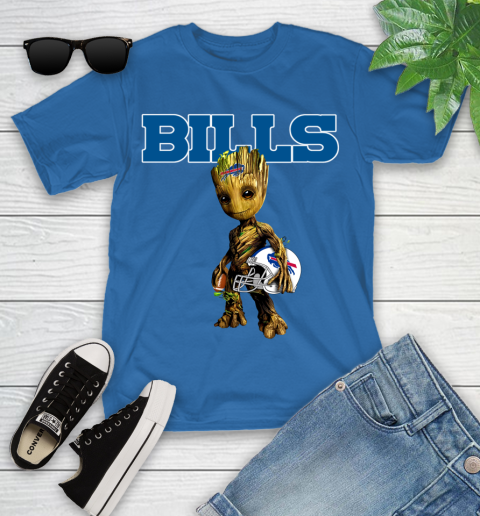 Buffalo Bills NFL Football Groot Marvel Guardians Of The Galaxy Youth T-Shirt 9