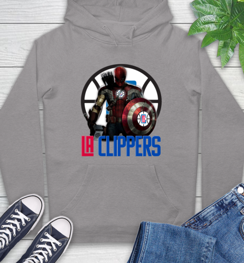 LA Clippers NBA Basketball Captain America Thor Spider Man Hawkeye Avengers Hoodie 6
