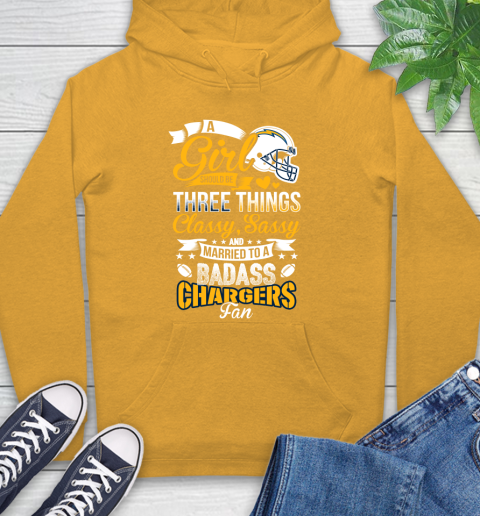 San Diego Chargers NFL Football A Girl Should Be Three Things Classy Sassy And A Be Badass Fan Hoodie 2