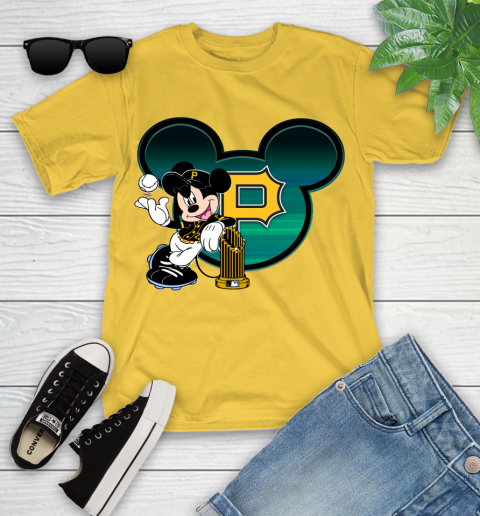 MLB Pittsburgh Pirates The Commissioner's Trophy Mickey Mouse Disney Youth T-Shirt 8
