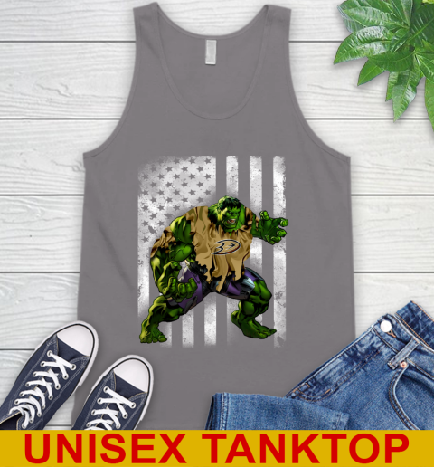 Anaheim Ducks Hulk Marvel Avengers NHL Hockey American Flag Tank Top 6