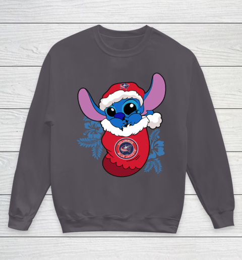 Columbus Blue Jackets Christmas Stitch In The Sock Funny Disney NHL Youth Sweatshirt 6