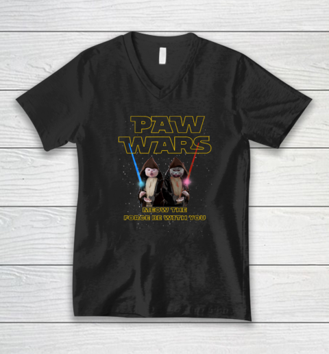 Paw Wars Funny Cat Lover V-Neck T-Shirt