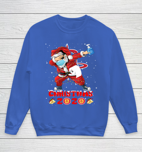 Houston Rockets Funny Santa Claus Dabbing Christmas 2020 NBA Youth Sweatshirt 6
