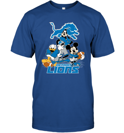 Mickey Donald Goofy The Three Detroit Lions Football T-Shirt - T