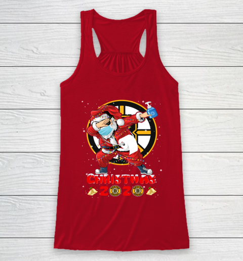 Boston Bruins Funny Santa Claus Dabbing Christmas 2020 NHL Racerback Tank 4