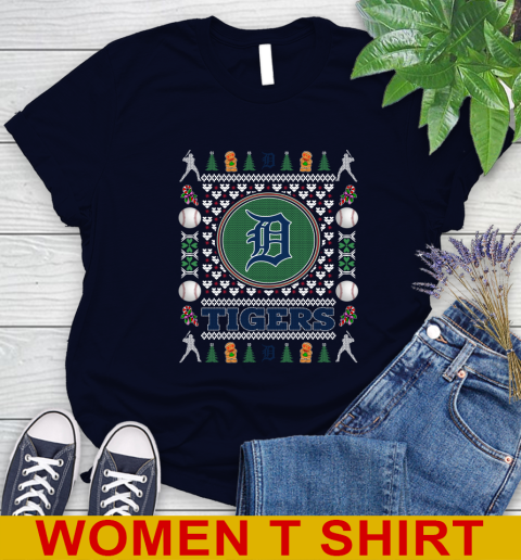 Detroit Tigers Merry Christmas MLB Baseball Loyal Fan Women's T-Shirt 2