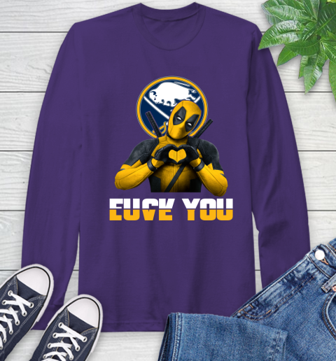 NHL Buffalo Sabres Deadpool Love You Fuck You Hockey Sports Long Sleeve T-Shirt 5