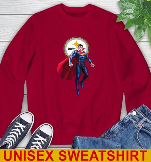 NFL Superman DC Sports Football Pittsburgh Steelers Sweatshirt 7