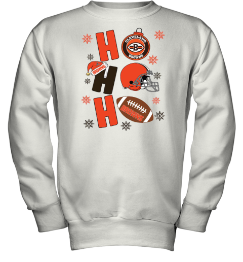 Cleveland Browns Hohoho Santa Claus Christmas Football NFL Youth Sweatshirt