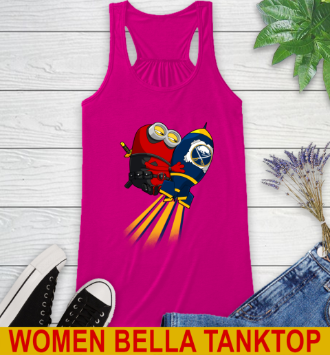 NHL Hockey Buffalo Sabres Deadpool Minion Marvel Shirt Racerback Tank 6
