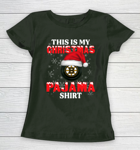 Boston Bruins This Is My Christmas Pajama Shirt NHL Women's T-Shirt 4