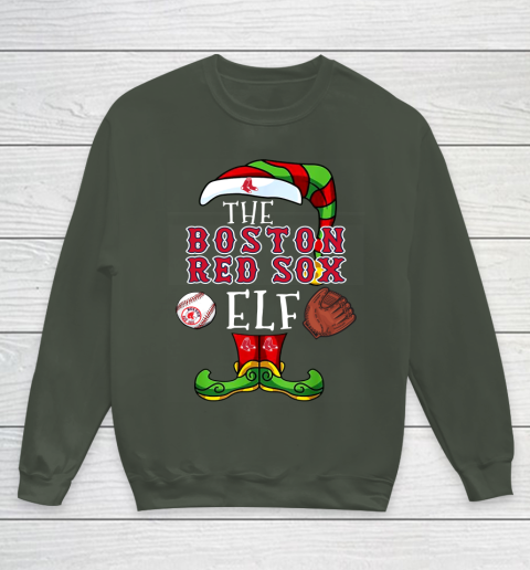 Boston Red Sox Christmas ELF Funny MLB Youth Sweatshirt 8